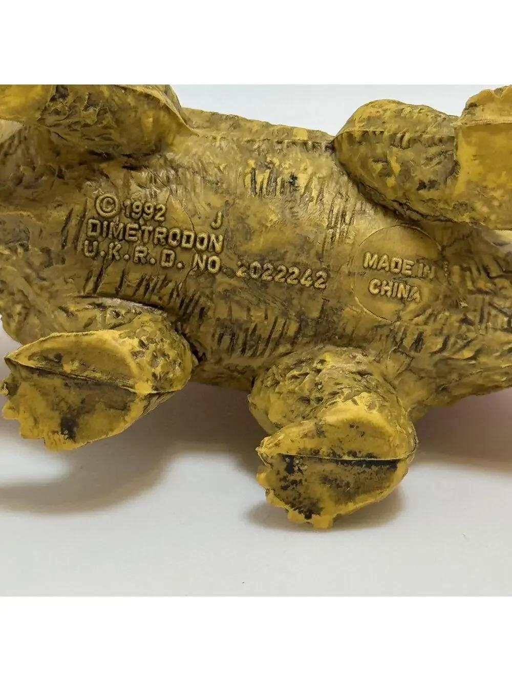 Vintage Dimetrodon UKRD Dinosaur Spine Back 1992‎ Orange Yellow PVC Figure